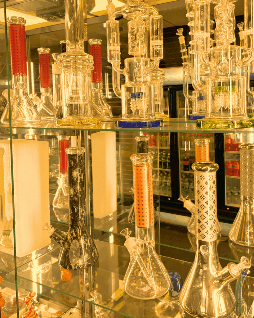 Glass pipes at Yonkers Smoke Shop
